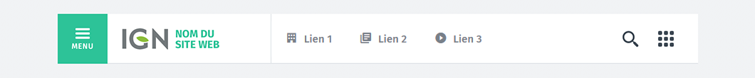 Header - Variation de liens avec des icônes - Univers Particulier