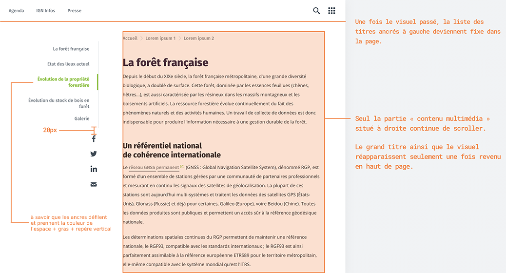 Navigation dans une page - Scroll - Au scroll