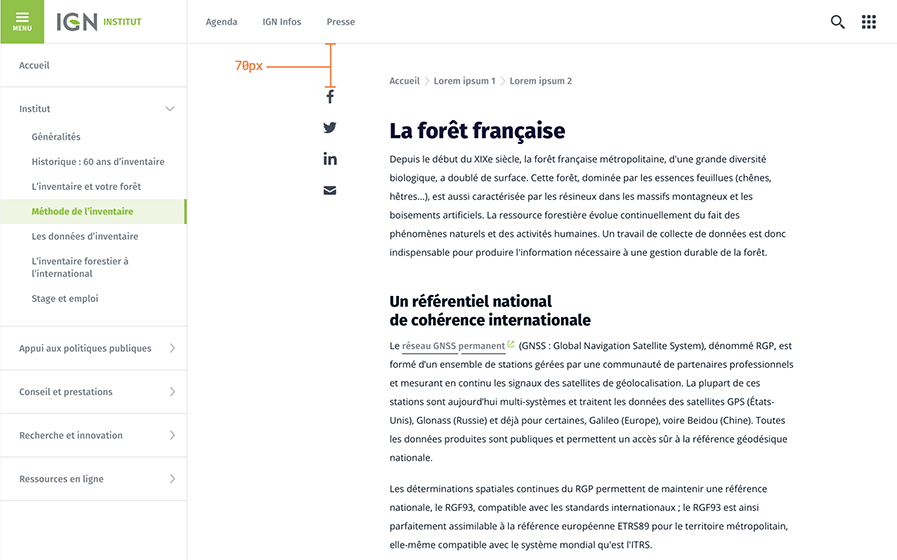 Navigation dans une page - Sans titres ancrés